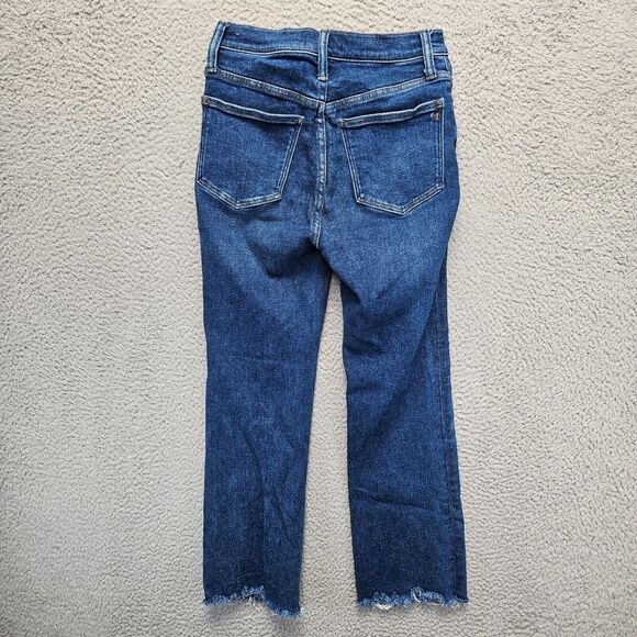 Madewell Jeans Womens Size 25 Blue Denim Cali Demi-Boot Raw Hem - Picture 10 of 11
